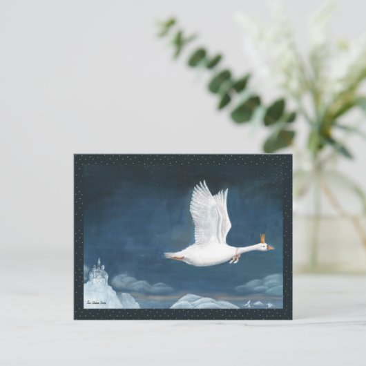 グースお洒落クイーンイラストレーション飛行 ポストカード (スタンド正面)