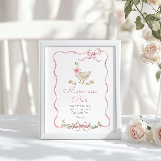 グースお洒落間抜けピンクボウ桃佐バー ポスター