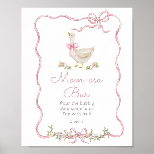 グースお洒落間抜けピンクボウ桃佐バー ポスター (正面)