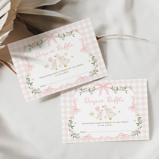 グースかわいらしコケ間抜けット弓おむつラッフル エンクロージャーカード