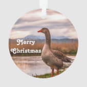 グースかわいらしランドスケープ写真 オーナメント (裏面)