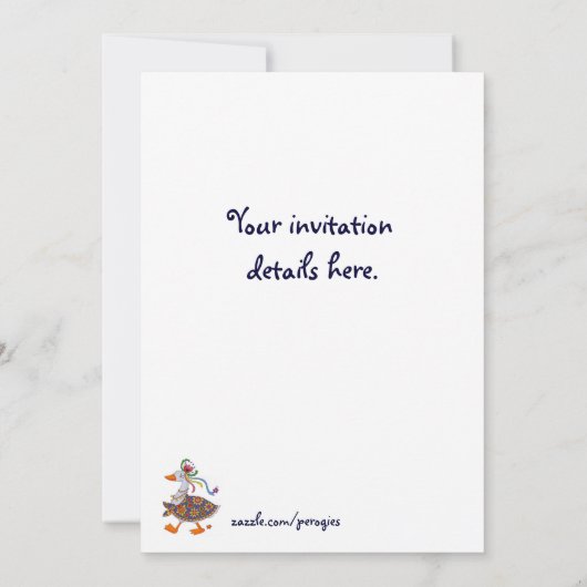 グースがウクライナのフォークアートを展開 招待状 (裏面)