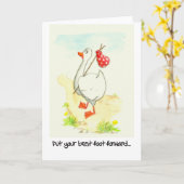 グースやる気を起こさせるの挨拶 カード (黄色い花)