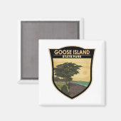 グースアイランド州パークテキサス州ヴィンテージ マグネット (正面/裏面)