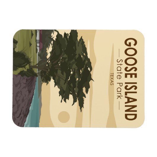 グースアイランド州パークテキサス州ヴィンテージ マグネット (横)