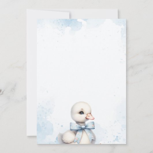 グースウィングブルーボーイベビーシャワー招待状 招待状 (裏面)