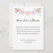 グースウォー間抜けトカラーガールベイビーシャワーありがとう サンキューカード (正面)