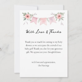 グースウォー間抜けトカラーガールベイビーシャワーありがとう サンキューカード