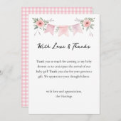 グースウォー間抜けトカラーガールベイビーシャワーありがとう サンキューカード (正面/裏面)