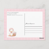 グースウォー間抜けトカラーガールベイビーシャワーありがとう ポストカード (裏面)