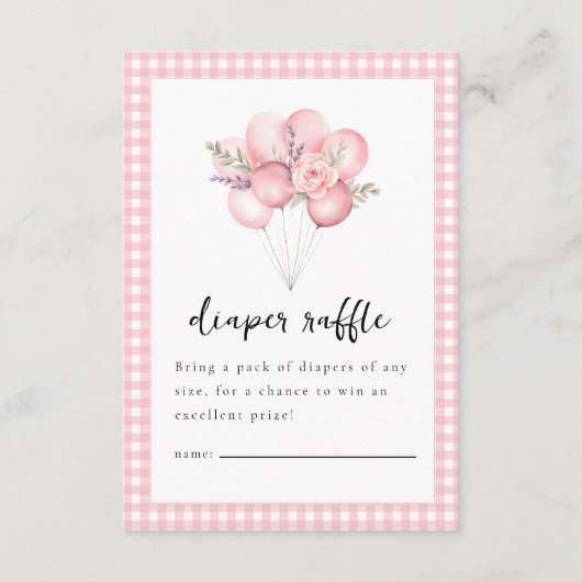 グースウォー間抜けトカラーガールベビーシャワー エンクロージャーカード (正面)