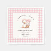 グースウォー間抜けトカラーガールベビーシャワー スタンダードカクテルナプキン (正面)