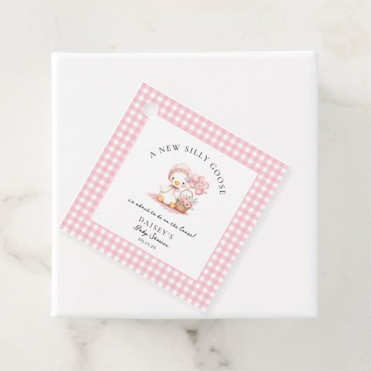 グースウォー間抜けトカラーガールベビーシャワー フェイバータグ (インサイチュ)