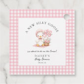 グースウォー間抜けトカラーガールベビーシャワー フェイバータグ (裏面)