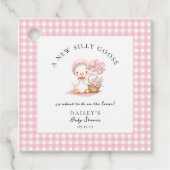 グースウォー間抜けトカラーガールベビーシャワー フェイバータグ (正面)