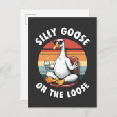 グースオンザルーズ間抜け瞑想ヨガレトロ 案内ポストカード (正面/裏面)