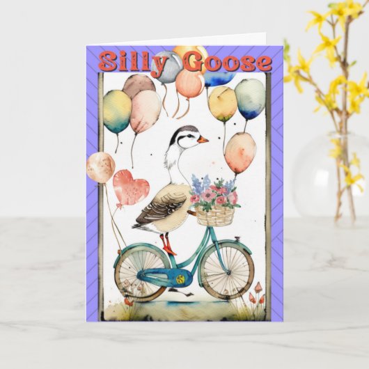 グースカ間抜けードバルーン用挨拶カード誕生日 カード (黄色い花)