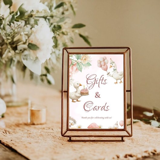 グースガーデン間抜けマッシュルームギフトとカードのサイン ポスター