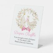 グースガールリースワイルドフラワーおむつラッフルサイン 台座サイン (正面)