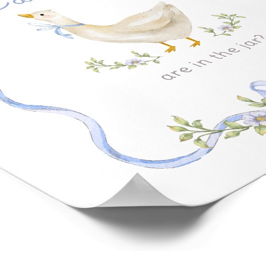 グースキャンディズブルーボウベイビーシャワーゲーム ポスター (角)