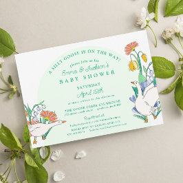グースグリーン間抜けフローラベビーシャワー 招待状