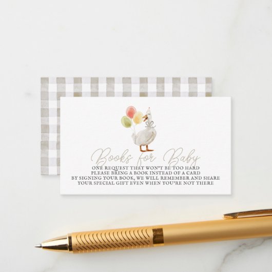 グースグリ間抜けージュギンガムブックスベビー エンクロージャーカード (正面/裏面インサイチュ)