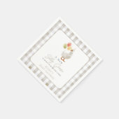 グースグリ間抜けージュギンガムベビーシャワー スタンダードカクテルナプキン (角)