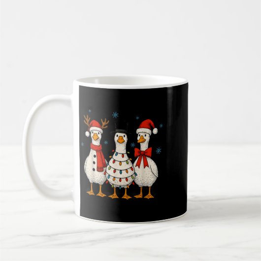 グーススクワッドクリスマスライトトナディアクルークリスマスマット コーヒーマグカップ (左)