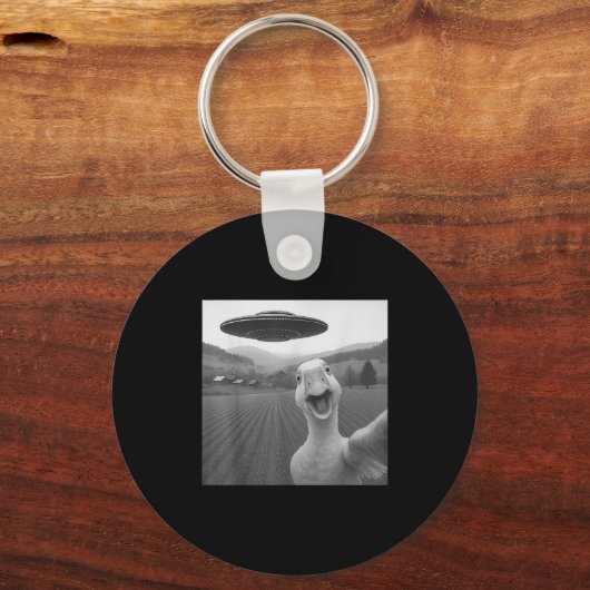 グースセルフィーエイリアンUfoおもしろい女男性へ性キ キーホルダー (正面)