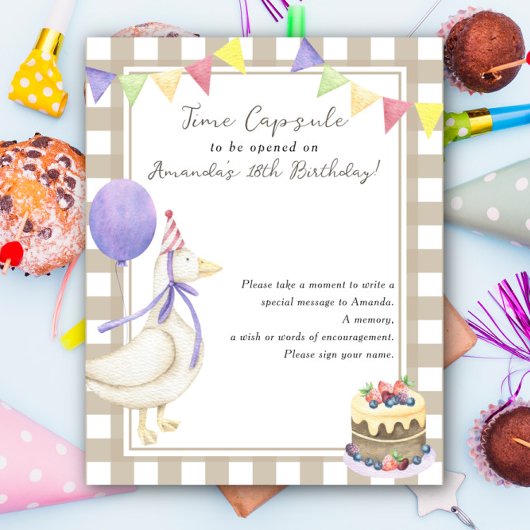 グースタイムカプセル1歳男女兼用誕生日 ポスター