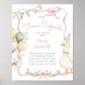 グースタイムカプセル1th誕生日ピンクボウ ポスター (正面)