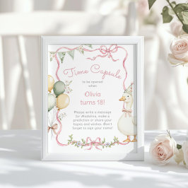 グースタイムカプセル1th誕生日ピンクボウ ポスター