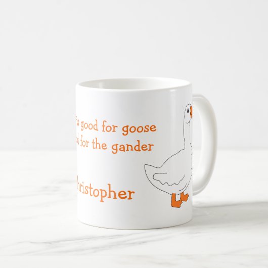 グースデザイン パーソナライズされた コーヒーマグカップ (正面右)