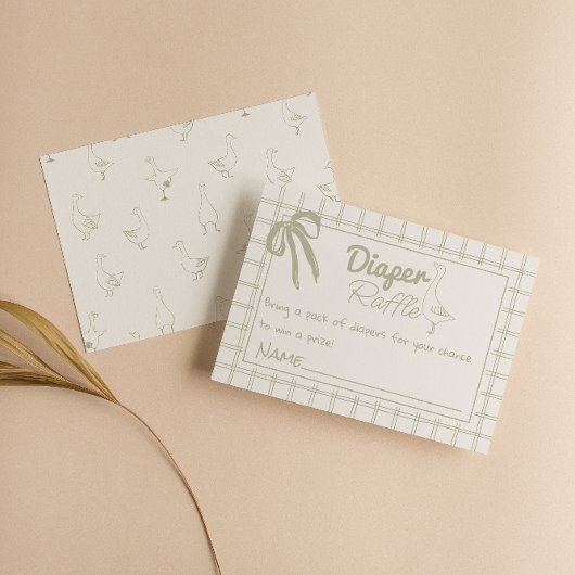 グースニュートラル間抜けジンガムリボンおむつラッフル エンクロージャーカード