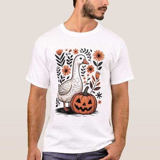 グースハロウィン秋グースフローラボホハロウィンF Tシャツ (正面)