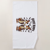 グースバンプハロウィーンウィッチ秋 ビーチタオル (正面)