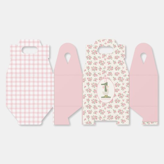 グースパーソナライズされた間抜けファースト誕生日優先ボックス フェイバーボックス (見開き)