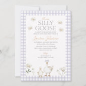 グースパープ間抜けルお洒落ジンガム赤ちゃんシャワー 招待状 (正面)