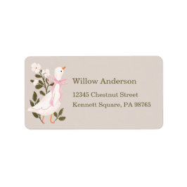 グースピンクボウ間抜けガール差出人住所ラベル ラベル