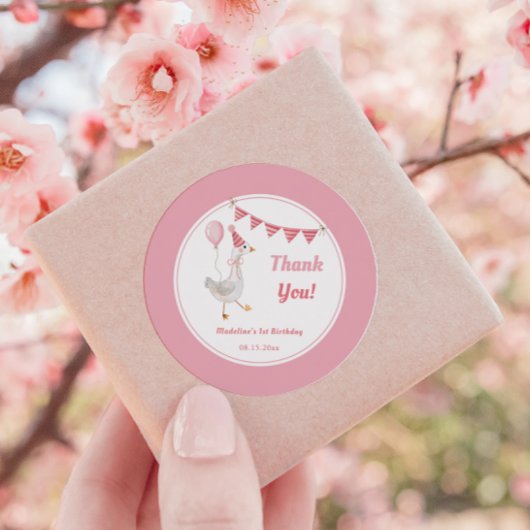 グースピ間抜けックガール誕生日 ラウンドシール