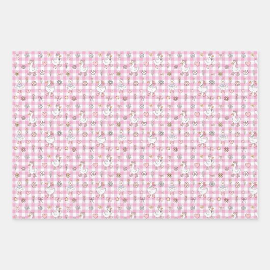 グースピ間抜けックジンガム誕生日 ラッピングペーパーシート (正面3)