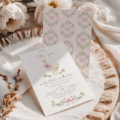 グースピ間抜けンクお洒落クボウベビーガールシャワー 招待状