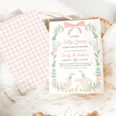 グースピ間抜けンクフローラベビーシャワー招待状 招待状