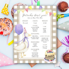 グースファースト誕生日マイルストーン誕生日 ポスター