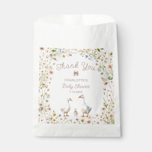 グースフローラベビーシャワーありがとう フェイバーバッグ (正面)