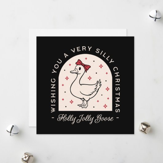 グースフ間抜けァーおもしろいン動物クリスマス シーズンカード (正面/裏面インサイチュ)