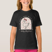 グースフ間抜けァーおもしろいン動物クリスマス Tシャツ (正面)