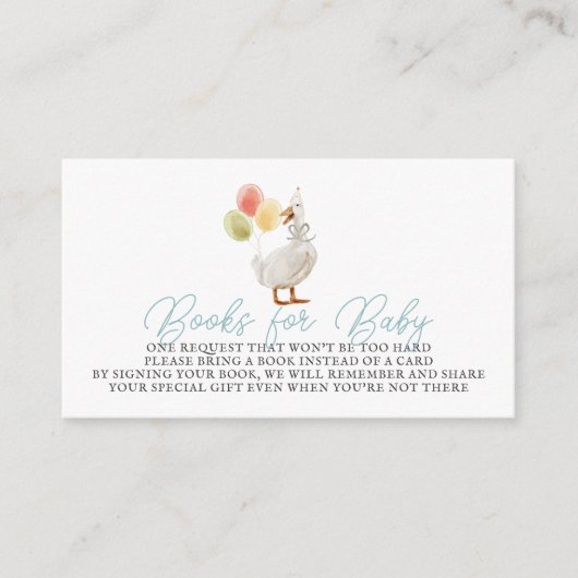 グースブルー間抜けギンガムブックスベビー エンクロージャーカード (正面)