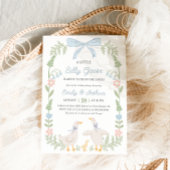 グースブルー間抜けフローラベビーシャワー招待状 招待状