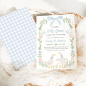 グースブルー間抜けフローラベビーシャワー招待状 招待状